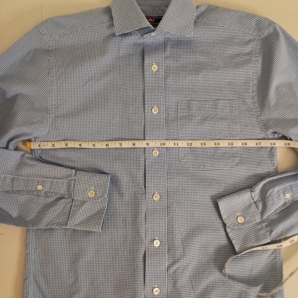 Vineyard Vines Blue & White Check Button-Down Cooper Shirt Men’s XS Cotton EUC - Picture 10 of 14